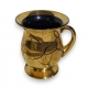 Vase avec anse en verre de Saint-Prex doré