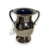 Vase avec anses en verre de Saint-Prex argenté