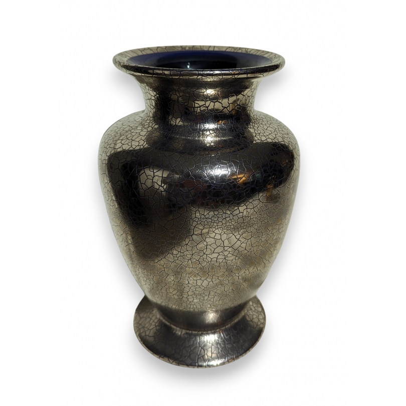 Vase en verre de Saint-Prex argenté