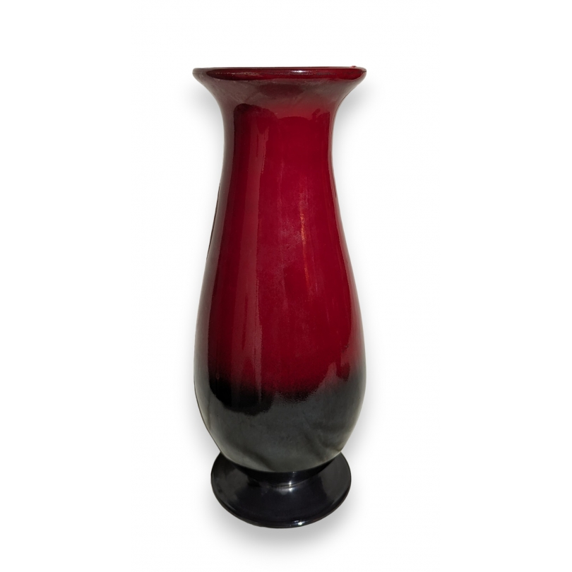 Red and black Saint-Prex glass vase