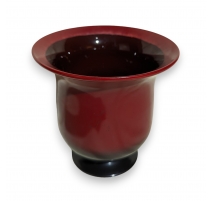 Vase en verre de Saint-Prex rouge et noir