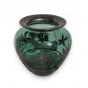 Vase en verre de Saint-Prex overlay argent