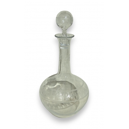 Engraved Baccarat glass carafe