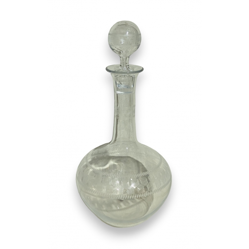 Engraved Baccarat glass carafe