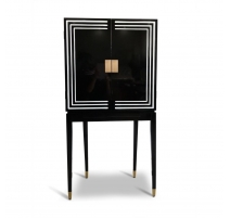 Bar style Art-Deco à deux portes noir et blanc