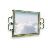 Rectangular mirror tray in polished brass