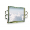 Plateau miroir rectangulaire en laiton poli