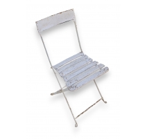 Paire de chaises en fer forgé et bois