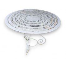 Table ronde en fer forgé blanc