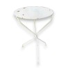 Guéridon rond en fer forgé blanc