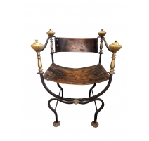Fauteuil en fer forgé et bronze