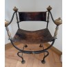 Fauteuil en fer forgé et bronze