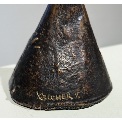 Sculpture cônique en bronze signée X BUCHER