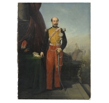 Tableau "Officier de Lancier" signé Ernest MEISTER