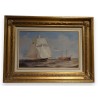 Paintings | Oil on cardboard "Seascape" Moinat SA  - Antiques and home décor
