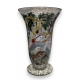Vase en verre émaillé Chasse signé CIRERA