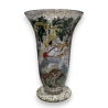 Vase en verre émaillé Chasse signé CIRERA