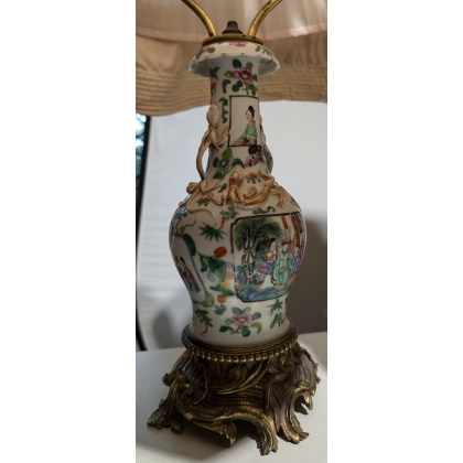 Paire de lampes en porcelaine chinoise