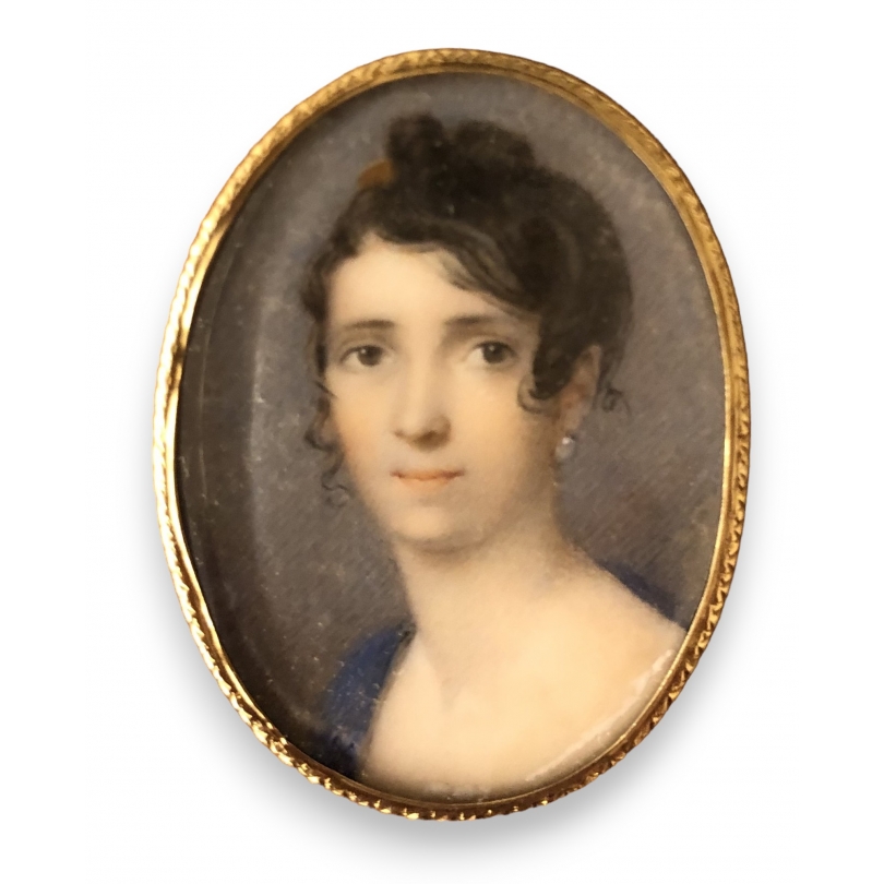 Miniature ovale \"Portrait d\'une femme\"