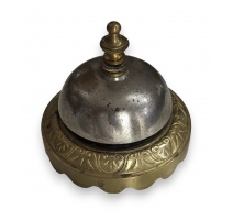 Cloche d'hôtel en bronze et métal