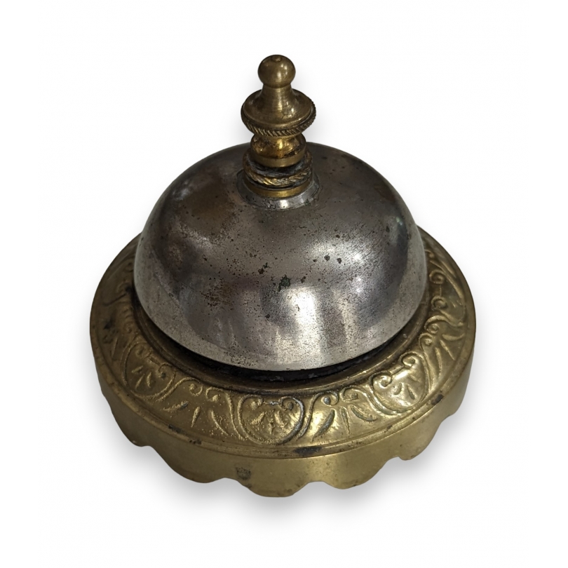 Cloche d'hôtel en bronze et métal