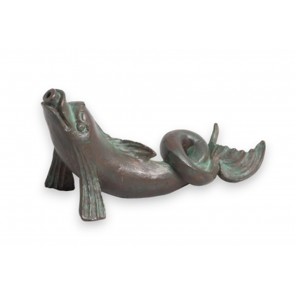 Goulot de fontaine \"Poisson\" en bronze