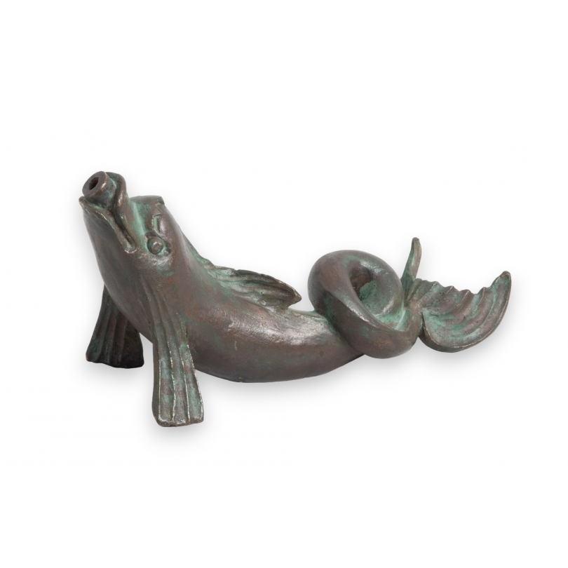 Goulot de fontaine \"Poisson\" en bronze