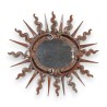 Miroir soleil ovale en bois argenté