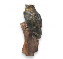 Hibou en labradorite signé EB