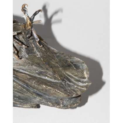 Hibou en labradorite signé EB
