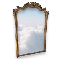 Grand miroir Napoléon III doré