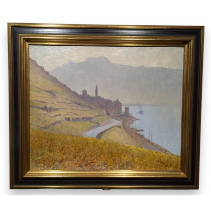 Tableau \"St-Saphorin\" signé J. GACHET