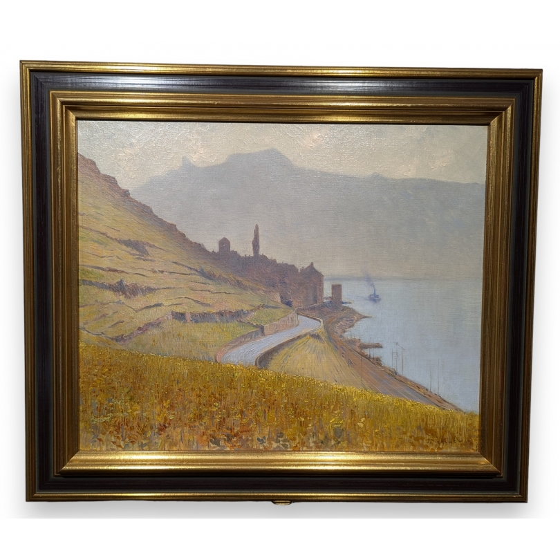 Tableau \"St-Saphorin\" signé J. GACHET