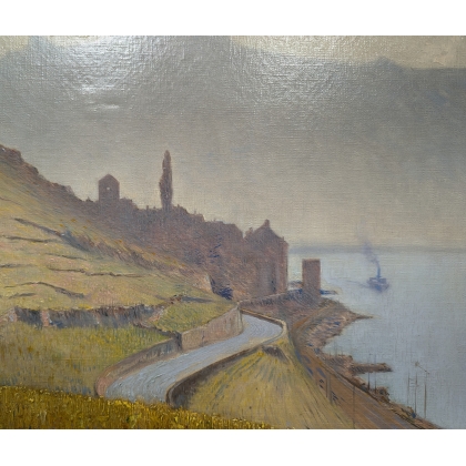 Tableau \"St-Saphorin\" signé J. GACHET