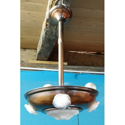 Suspension Art Deco en cuivre
