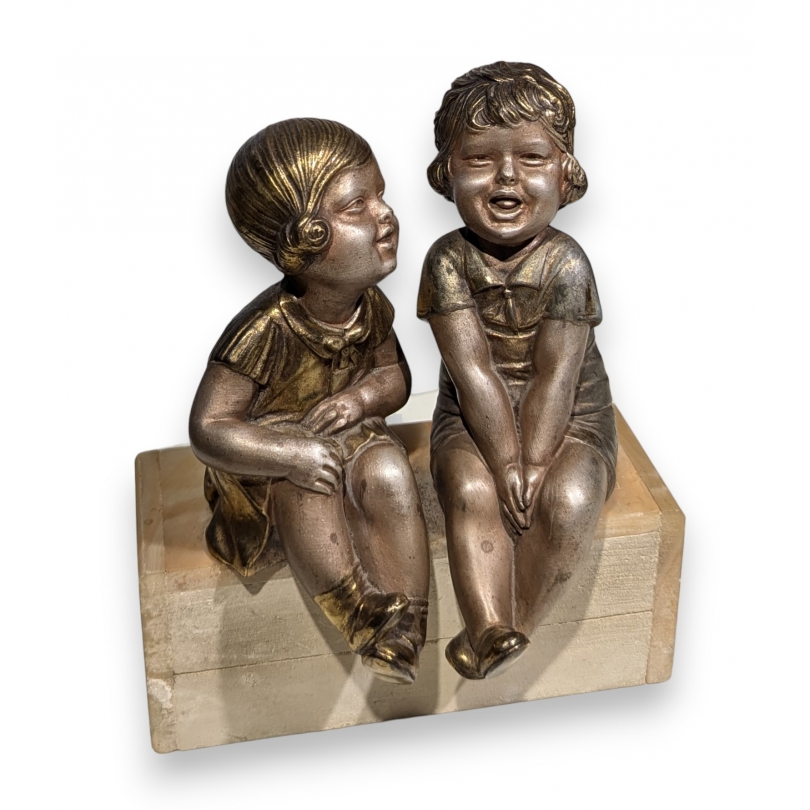 Statue "Deux filles"  en régule d'après CHIPARUS
