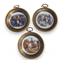 Lot de 3 médaillons en porcelaine de Limoges