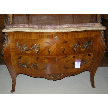  Commode, style Louis XV, dessus marbre sur  Moinat SA  - Antiquités décoration