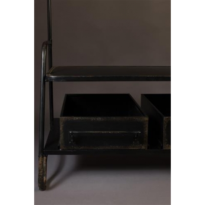 LUCIUS coat rack with bench and drawers