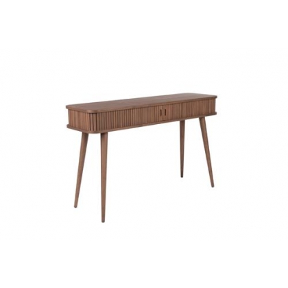 "BARBIER" console table with drop-leaf top in dark ash