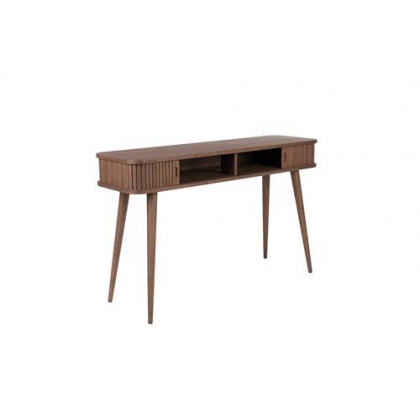 "BARBIER" console table with drop-leaf top in dark ash