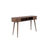 "BARBIER" console table with drop-leaf top in dark ash