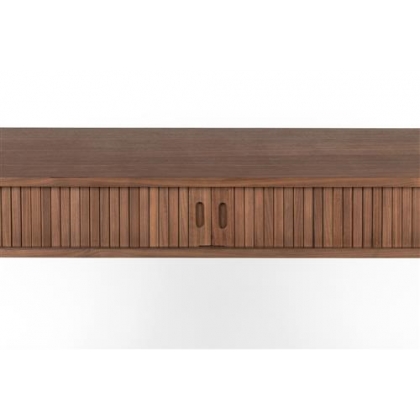 "BARBIER" console table with drop-leaf top in dark ash