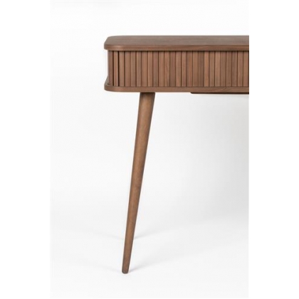 "BARBIER" console table with drop-leaf top in dark ash