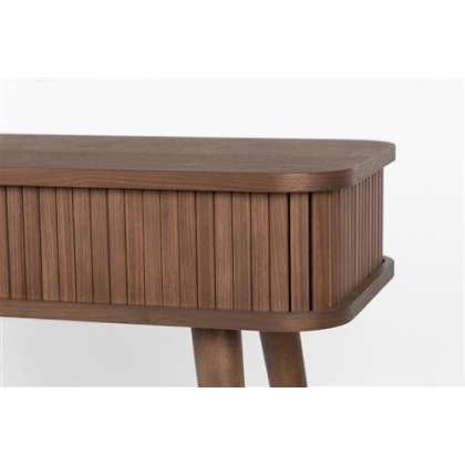 "BARBIER" console table with drop-leaf top in dark ash