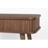 "BARBIER" console table with drop-leaf top in dark ash