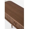 "BARBIER" console table with drop-leaf top in dark ash