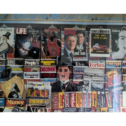 Lithograph "Newsstand 1993", signed by Ken KEELEY