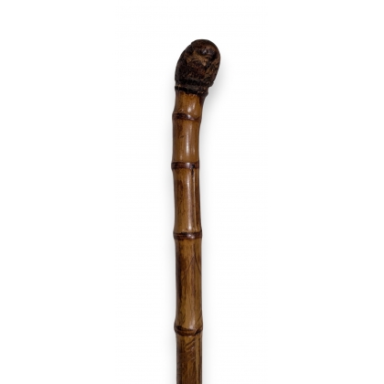 Monoxyl walking stick made from bamboo burl