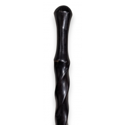 Black wooden monoxyl walking stick